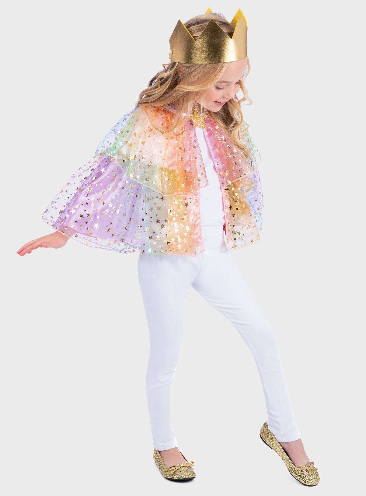 Rainbow Star Cape & Crown Fancy Dress Set One Size - Image 5